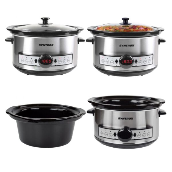 Syntrox 3.5 Liter Digitaler Slow Cooker mit Timer und Warmhaltefunktion