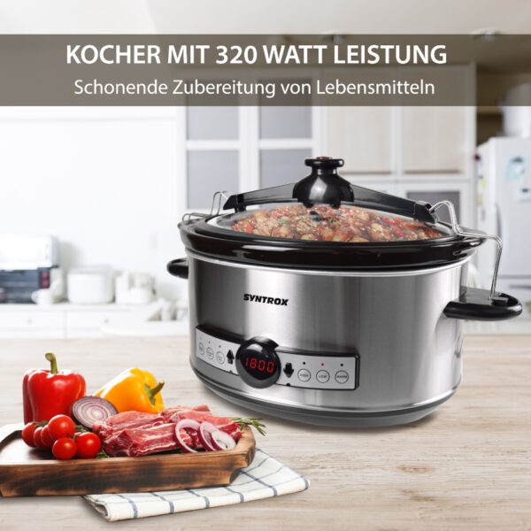 6,5 Liter Digitaler Slow Cooker mit Timer E